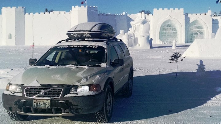 volvo 6x6 with chains in winter 