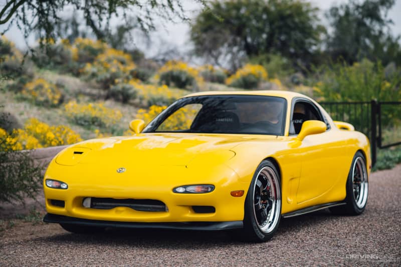 Tim Eull's Competition Yellow Mica Mazda RX-7 R1 | DrivingLine