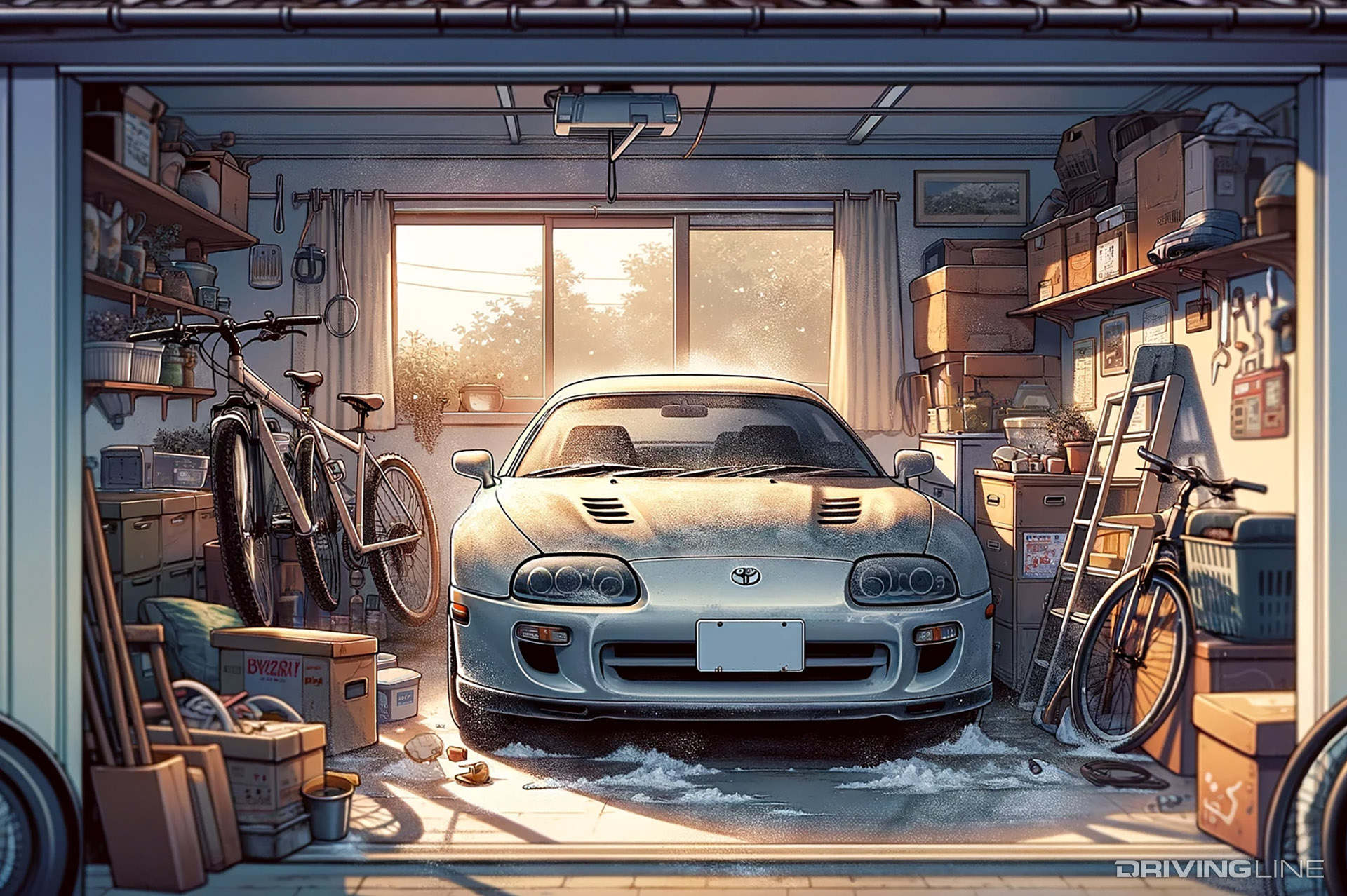 Mk4 Supra in Garage Illustration